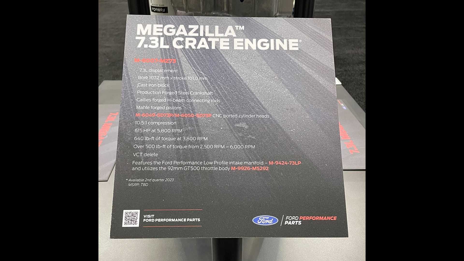 موتور مگازیلا  615 اسب بخار (458 کیلووات) قدرت و 640 پوند فوت (867 نیوتن متر) گشتاور تولید می‌کند.